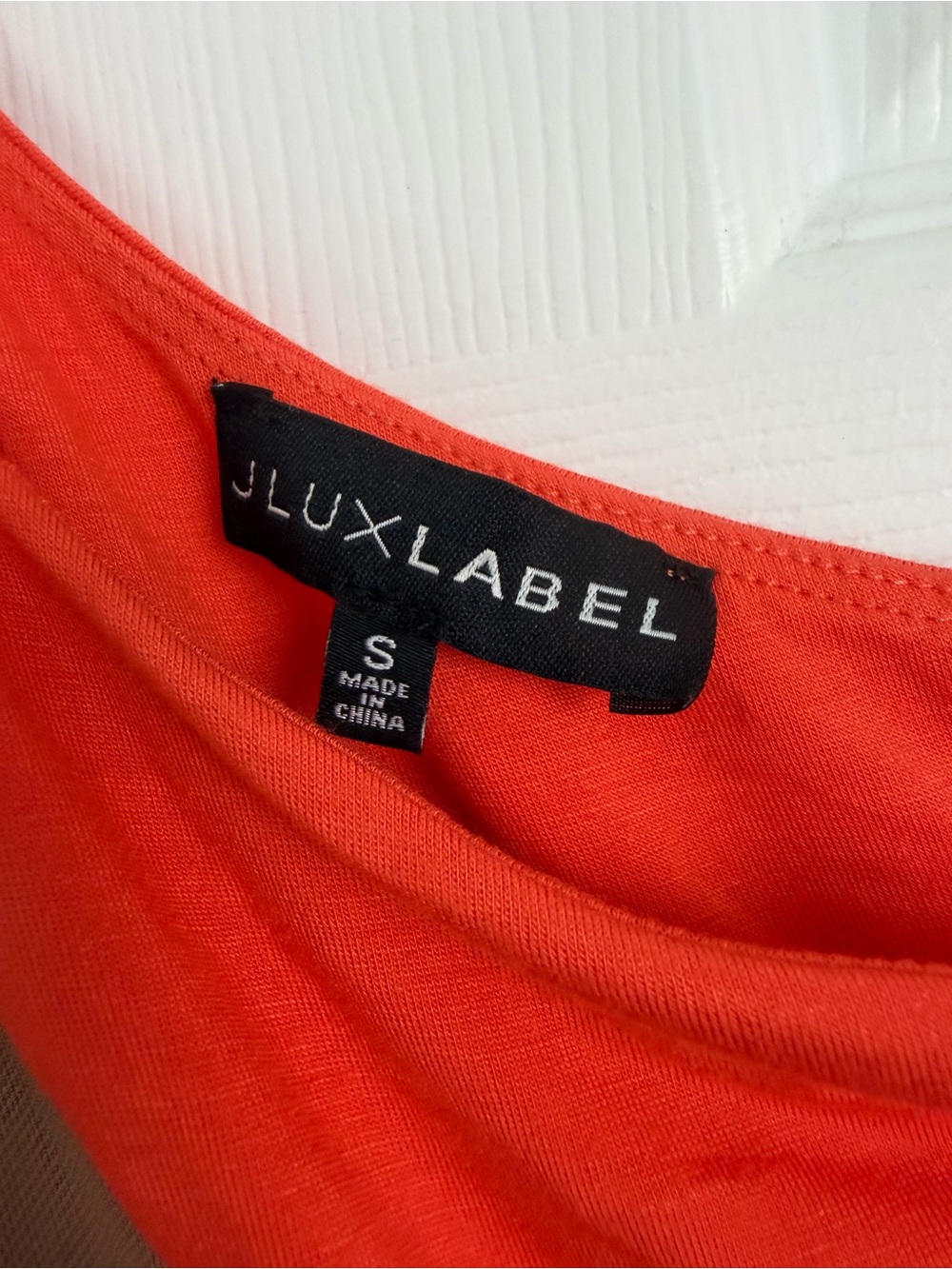 JLUXLABEL Orange One-Shoulder Bodycon Dress with Brown Cutouts - Picture 4 of 5